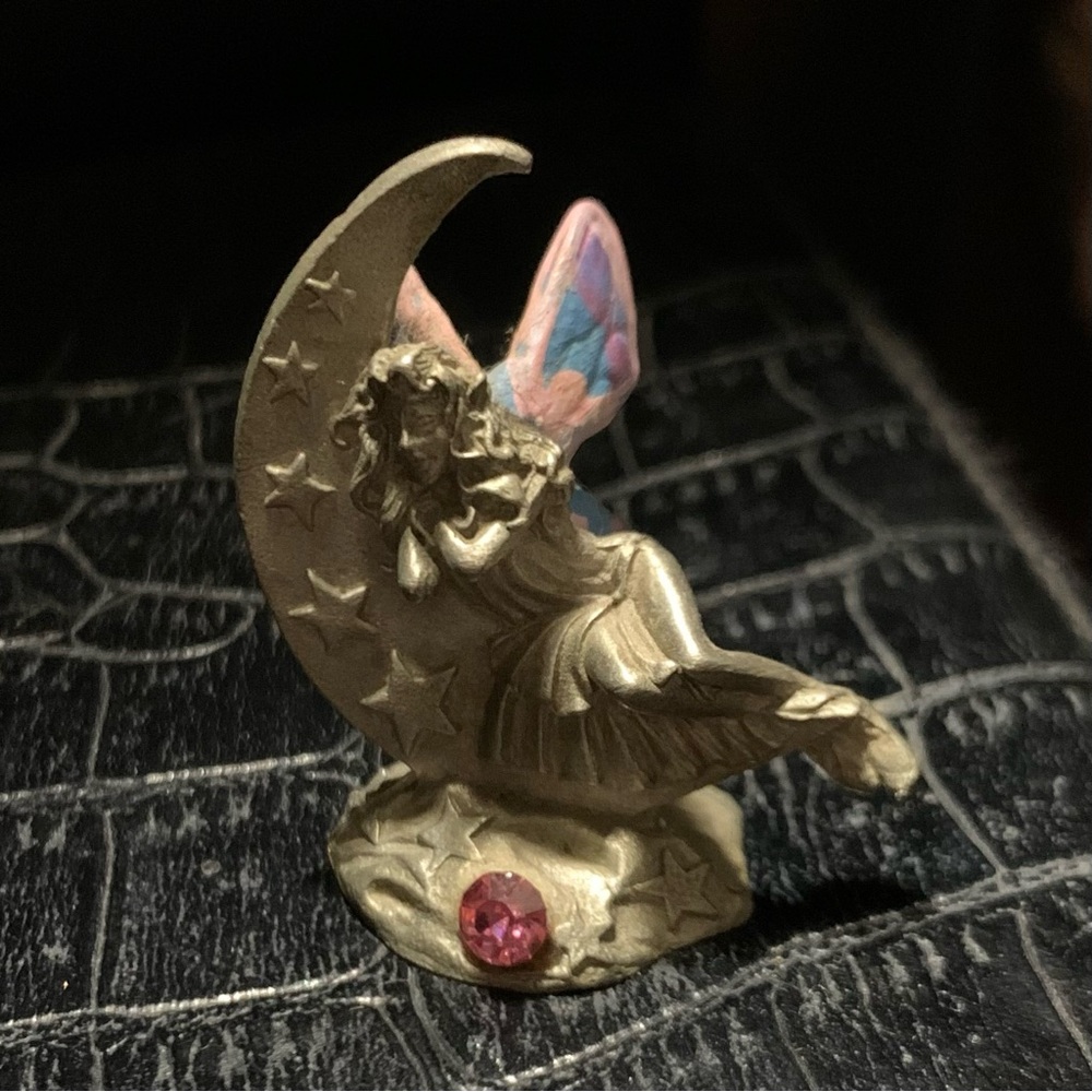 Gold Fairy Figurine with Pink Gem